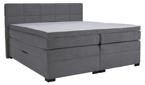 KONDELA Boxspringová pocketová postel, 180x200, šedá, APRIL