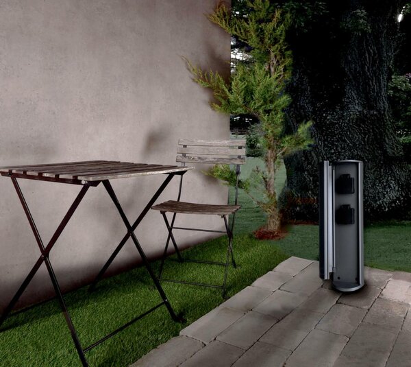 Deko-Light venkovní sloupek se zásuvkami 220-240V AC/50-60Hz 400 tmavě šedá 733055