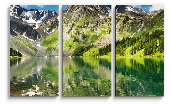 Sablio Obraz - 3-dílný Odraz hor na jezeře - 120x80 cm