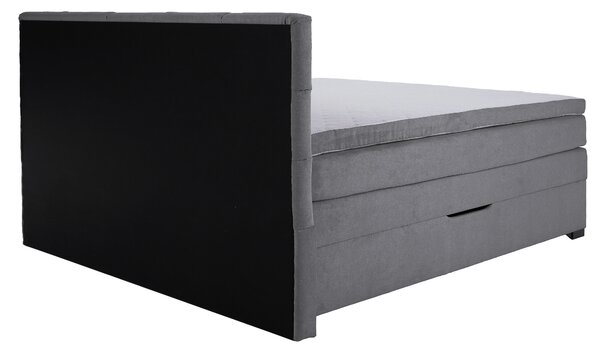 KONDELA Boxspringová pocketová postel, 180x200, šedá, APRIL