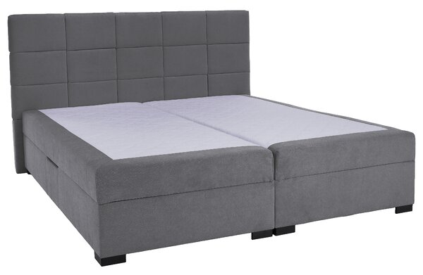 KONDELA Boxspringová pocketová postel, 180x200, šedá, APRIL