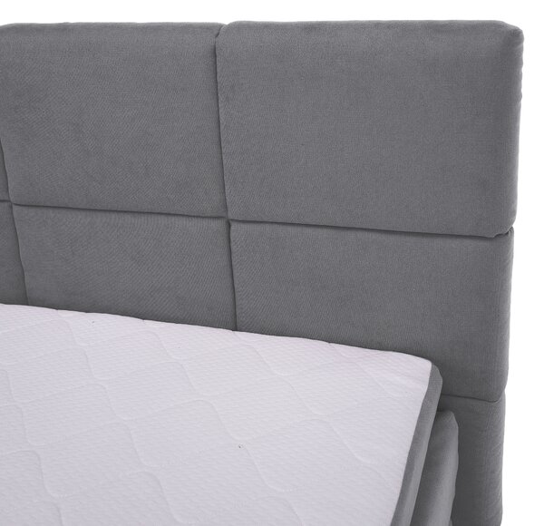 KONDELA Boxspringová pocketová postel, 180x200, šedá, APRIL