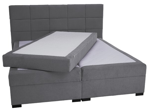 KONDELA Boxspringová pocketová postel, 180x200, šedá, APRIL