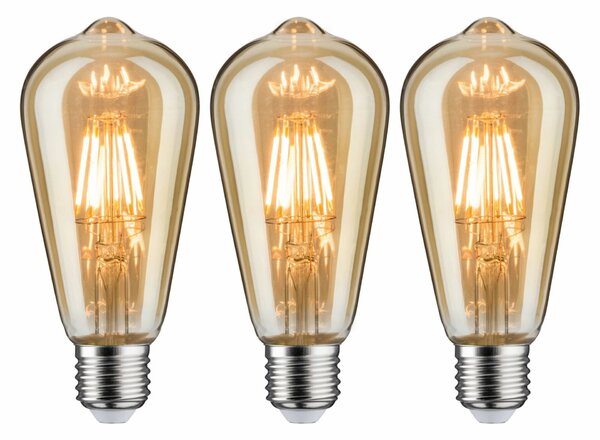 PAULMANN 1879 set LED žárovka Rustika E27 230V 3x6W 1700K stmívatelné zlatá