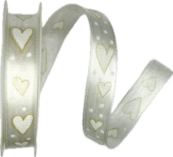 Saténová stuha Heaven White – smetanová 15mm x 2m
