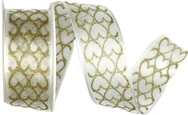 Organza stuha Heart Whisper Gold – zlatá 25mm x 2m