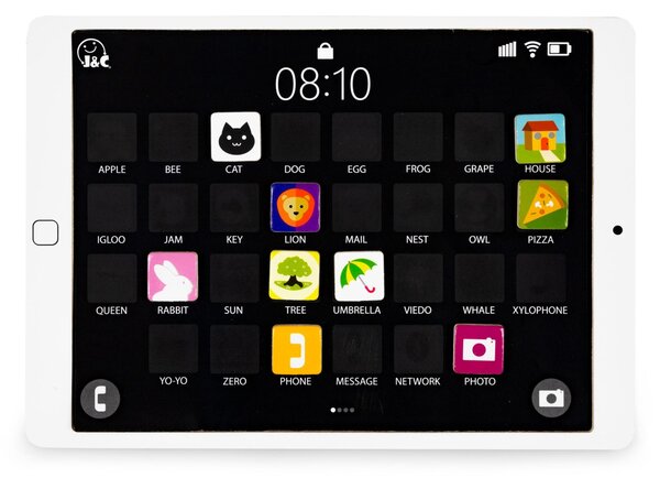 Dřevěný vzdělávací tablet a magnetická tabule ECOTOYS
