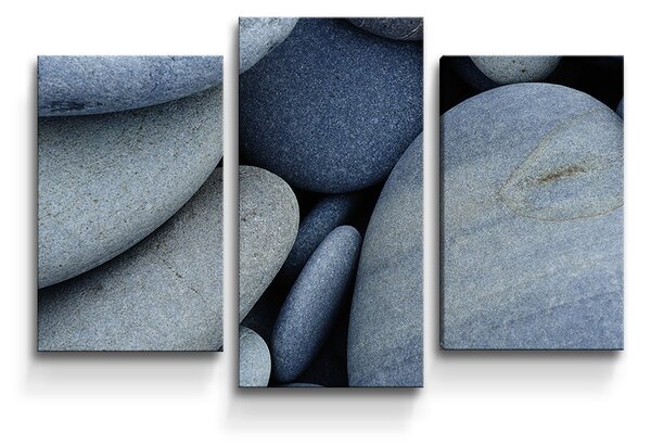 Sablio Obraz - 3-dílný Černé kameny - 75x50 cm