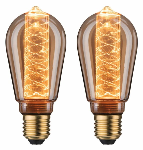 PAULMANN Inner Glow Edition sada LED žárovka E27 230V 2x4W 1800K zlatá spirála ST64