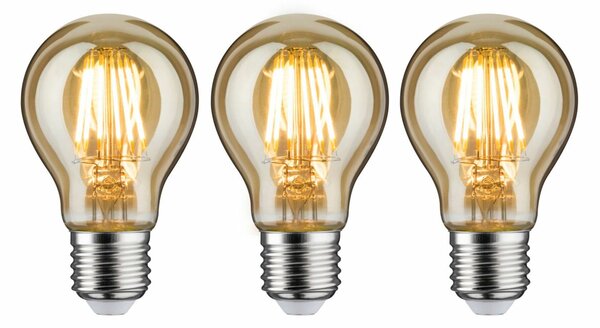 PAULMANN Vintage Edition set LED žárovka E27 230V 3x6,5W 2500K zlatá