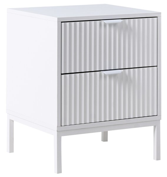 Noční stolek se 2 zásuvkami ADELAIDE Bílá