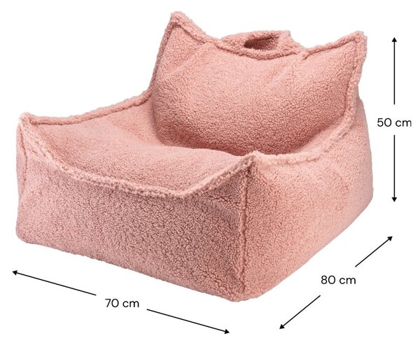 Růžový dětský sedací vak z textilie bouclé Chair – Wigiwama
