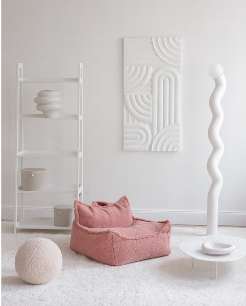 Růžový dětský sedací vak z textilie bouclé Chair – Wigiwama