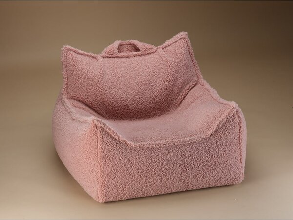 Růžový dětský sedací vak z textilie bouclé Chair – Wigiwama