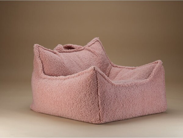 Růžový dětský sedací vak z textilie bouclé Chair – Wigiwama