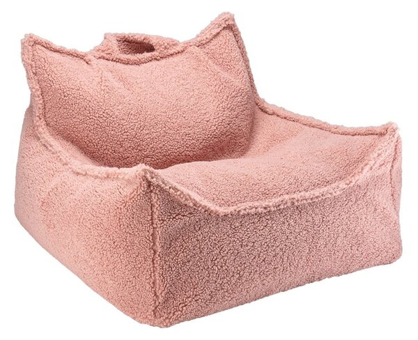 Růžový dětský sedací vak z textilie bouclé Chair – Wigiwama