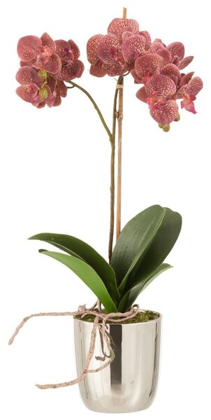 Dekorace umělá květina Orchidej s květináčem - 23*23*50 cm - J-Line by Jolipa