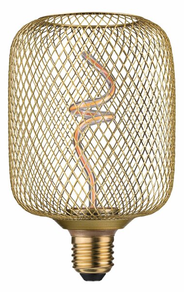 PAULMANN Kovic Glow Standard 230V LED žárovka Zyl E27 4W 1800K stmívatelné mosaz