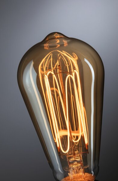 PAULMANN Rustic Shine Standard 230V LED žárovka E27 Filament I-Form 4,2W 1800K stmívatelné zlatá