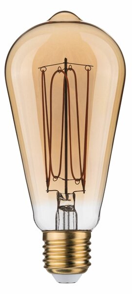 PAULMANN Rustic Shine Standard 230V LED žárovka E27 Filament I-Form 4,2W 1800K stmívatelné zlatá