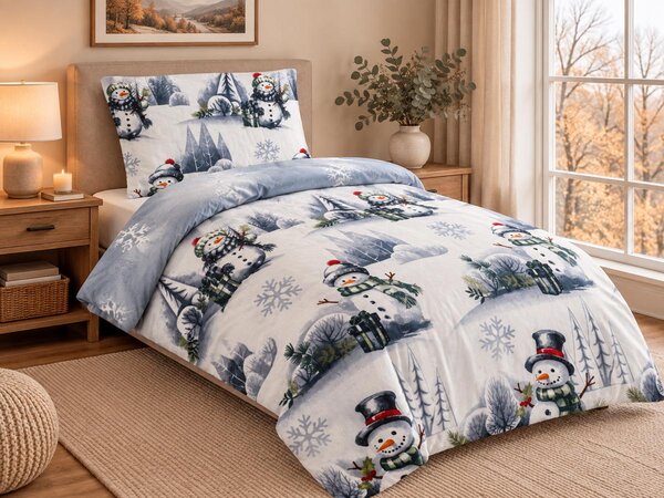 Jahu MyHouse Toulaví sněhuláci mikroplyšové povlečení Rozměr: 1x 70 x 90 a 1x 140 x 200 cm
