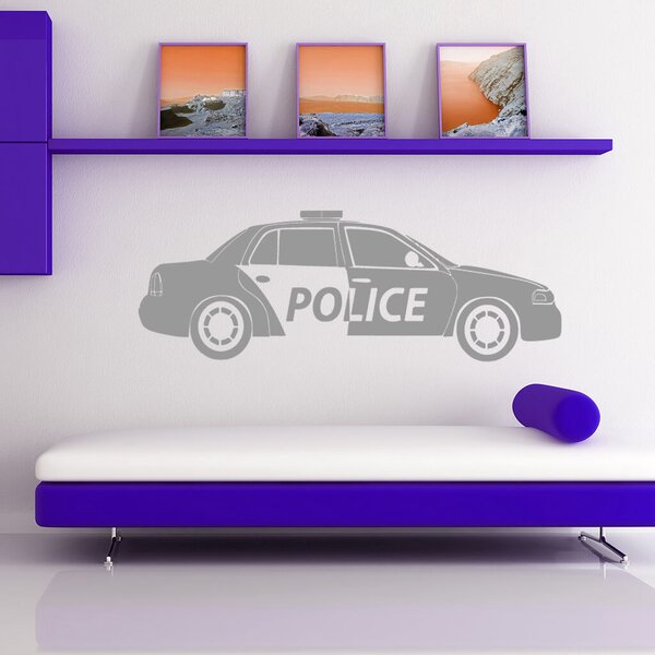Živá Zeď Samolepka Policejní autíčko Barva: černá