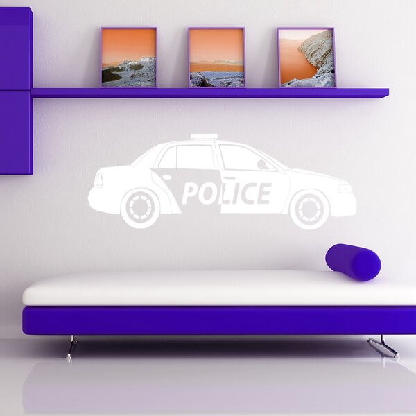 Živá Zeď Samolepka Policejní autíčko Barva: černá