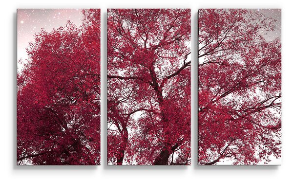 Sablio Obraz - 3-dílný Červený strom - 120x80 cm