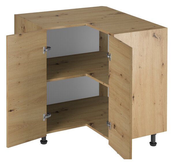 KONDELA Rohová spodní skříňka, dub artisan, LANGEN D90N