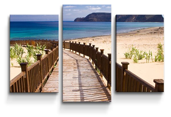 Sablio Obraz - 3-dílný Chodníček na pláž - 75x50 cm