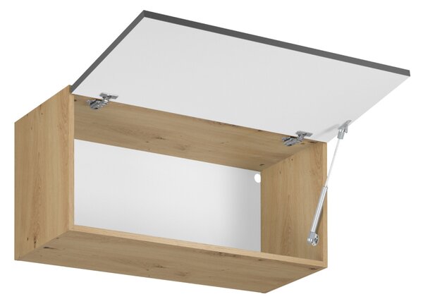 KONDELA Horní skříňka, dub artisan/šedý mat, LANGEN G80K