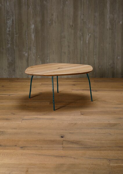 Organický konferenční stolek malý - dub 2,5 cm Hliník / Temný Les