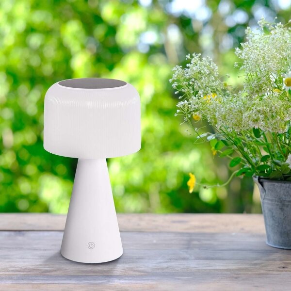 LED Stm solární stolní lampa LIMA LED/3,7V 1800 mAh 3000/4000/5000K IP44 bílá