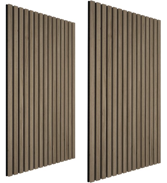 Tectake Akustické panely Sonic Wall dřevěný vzhled - Tmavý dub,Sada 2 kusů