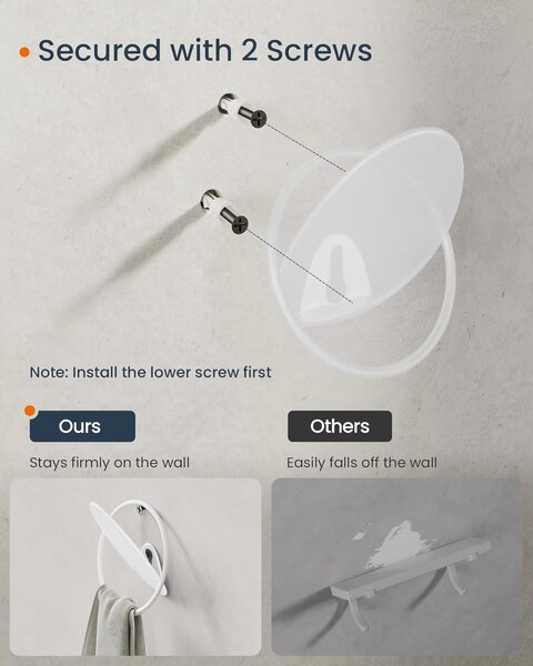 SONGMICS Set 4 nástěnných háčků OVAL moderní bílý