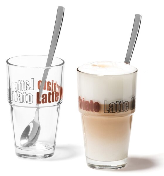 Leonardo Sklenice na latte SOLO se lžič. SET/2ks