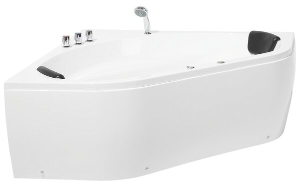 Rohová vířivá vana s LED osvětlením MEVES 140 x 140 cm Bílá
