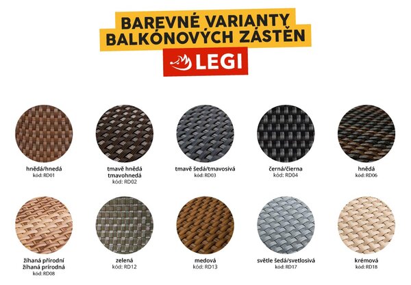 Balkonová zástěna LEGI 3 x 0,9 m, světle šedá ZJSG03601RD17 3926.90.97