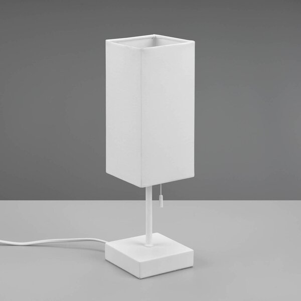 Stolní lampa Ole s USB přípojkou, bílá/bílá