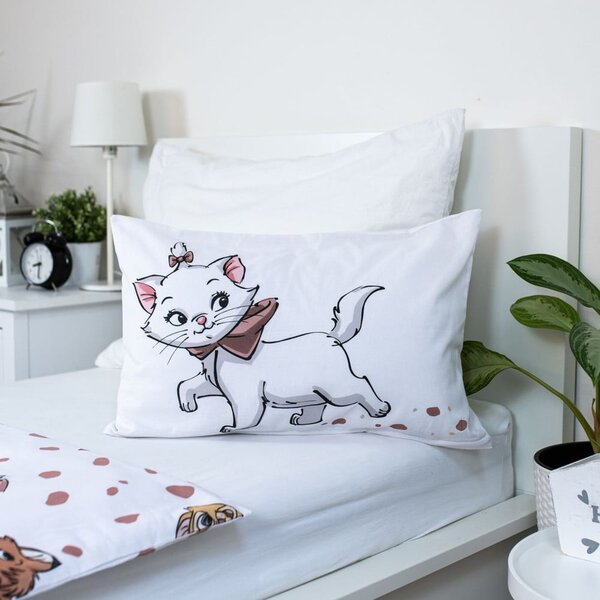 Bílé bavlněné dětské povlečení do postýlky 100x135 cm Marie Cat "Friends" – Jerry Fabrics