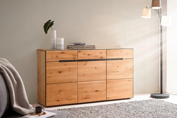ŠIROKÁ KOMODA, divoký dub, barvy dubu, 165/85/42 cm Linea Natura - Šuplíkové komody