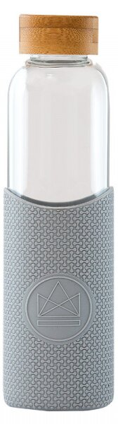 Kactus Skleněná láhev s rukávem šedá 550 ml