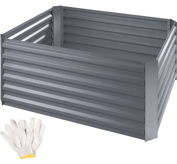 Tectake Vyvýšený záhon Salvia 600L pozinkovaný 120x90x57cm - stříbrná