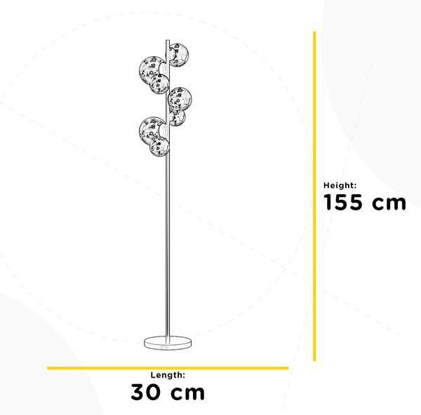 STOJACÍ LAMPA, 30/30/155 cm - Stojací lampy