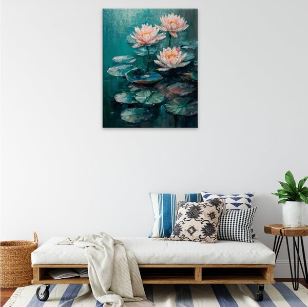 Obraz na plátně - Růžové lekníny 2 - 40x50 cm