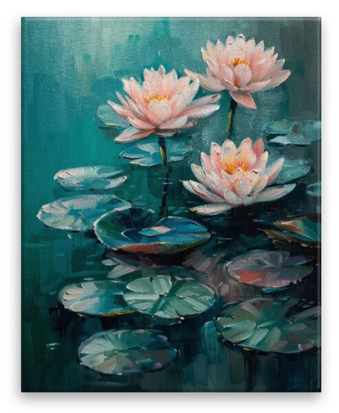 Obraz na plátně - Růžové lekníny 2 - 40x50 cm
