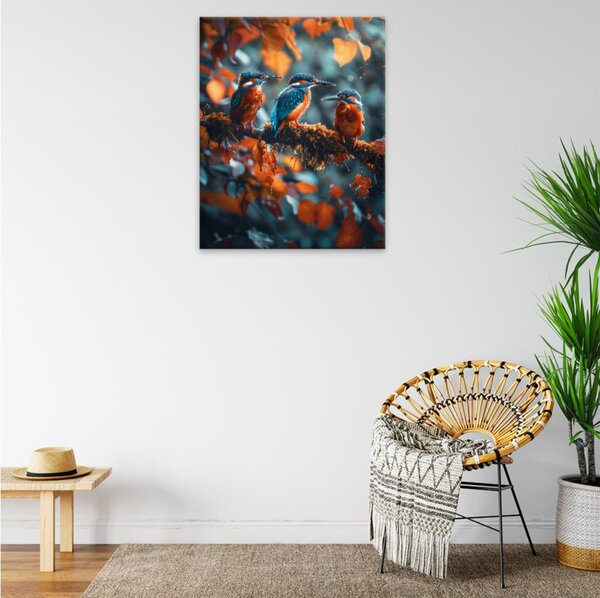 Obraz na plátně - Podzimní ledňáčci 3 - 40x50 cm