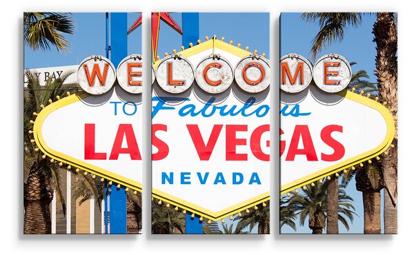 Sablio Obraz - 3-dílný Welcome to Las Vegas - 120x80 cm