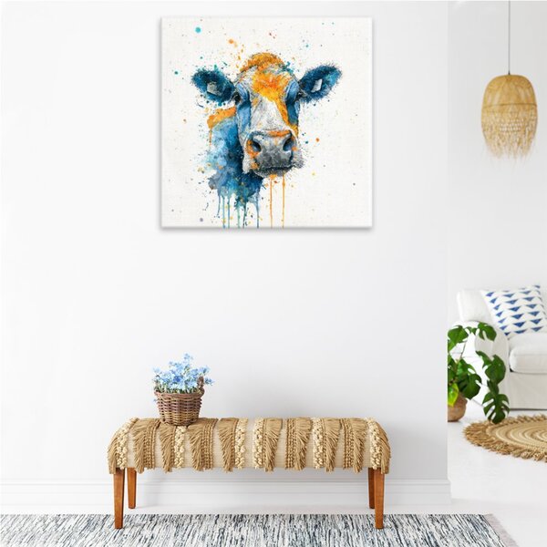 Obraz na plátně - Barevná kravička - 80x80 cm
