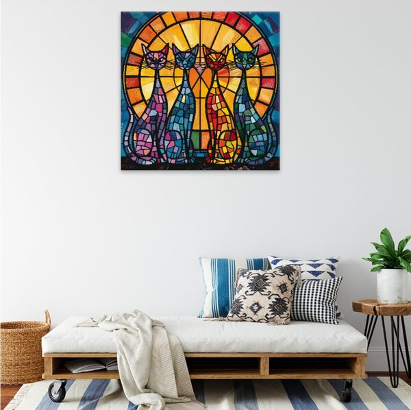 Obraz na plátně - Vitráže kočičích duší - 80x80 cm